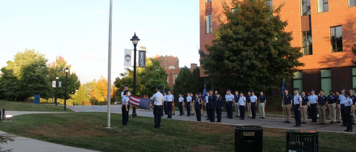 Cadets in Retreat Formation